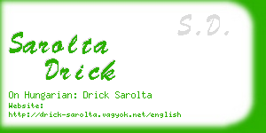 sarolta drick business card